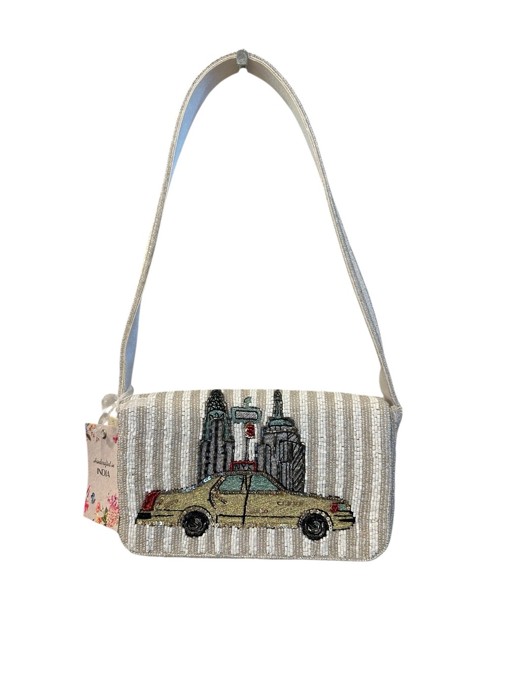 NWT Beaded City Taxi Shoulder Bag